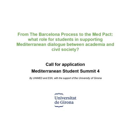 call for application Mediterranean Student Summit 4