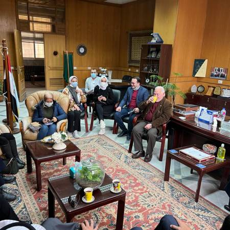 The meeting of the Dean of the faculty of pharmacy with the directors of the Cultural office of the Embassy of Kuwait in Cairo